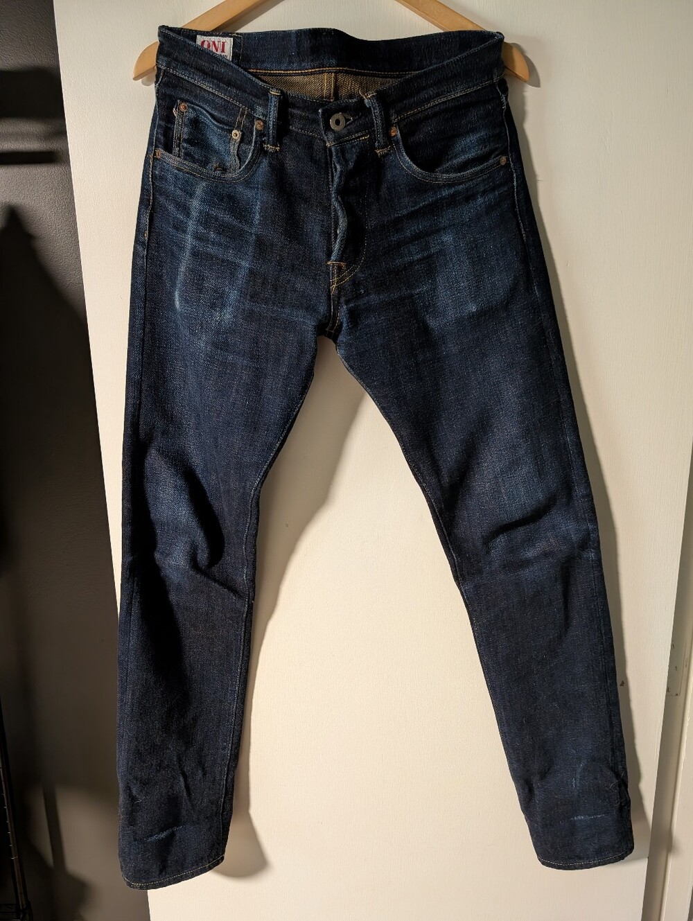 Oni-544 20th Anniversary 20oz Moca Weft Tapered Japanese Workwear Selvedge Denim